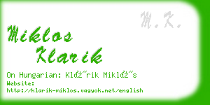 miklos klarik business card